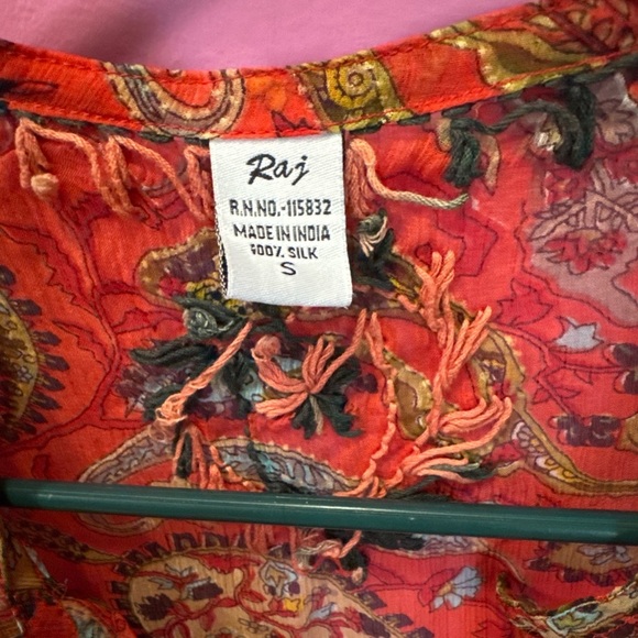 Raj Bohemian Silk Embroidered Dress – Size S - Picture 2 of 10